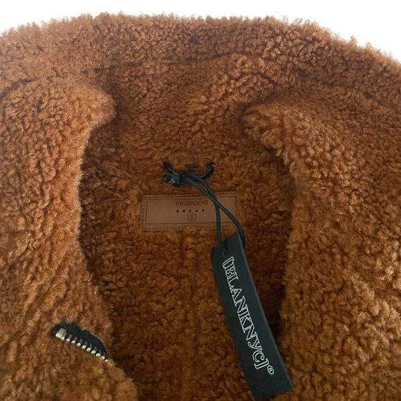 Anthropologie New Blank NYC Moto Jacket Size Small Faux Leather Faux Fur - Picture 9 of 11